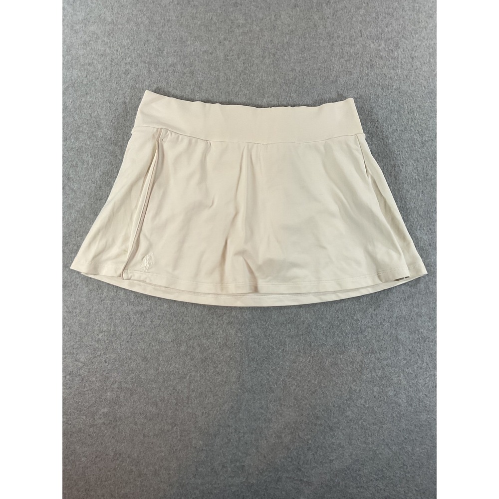 Ralph Lauren Womens XS Cream Athletic Skort Nylon Blend Pleated Skirt #688